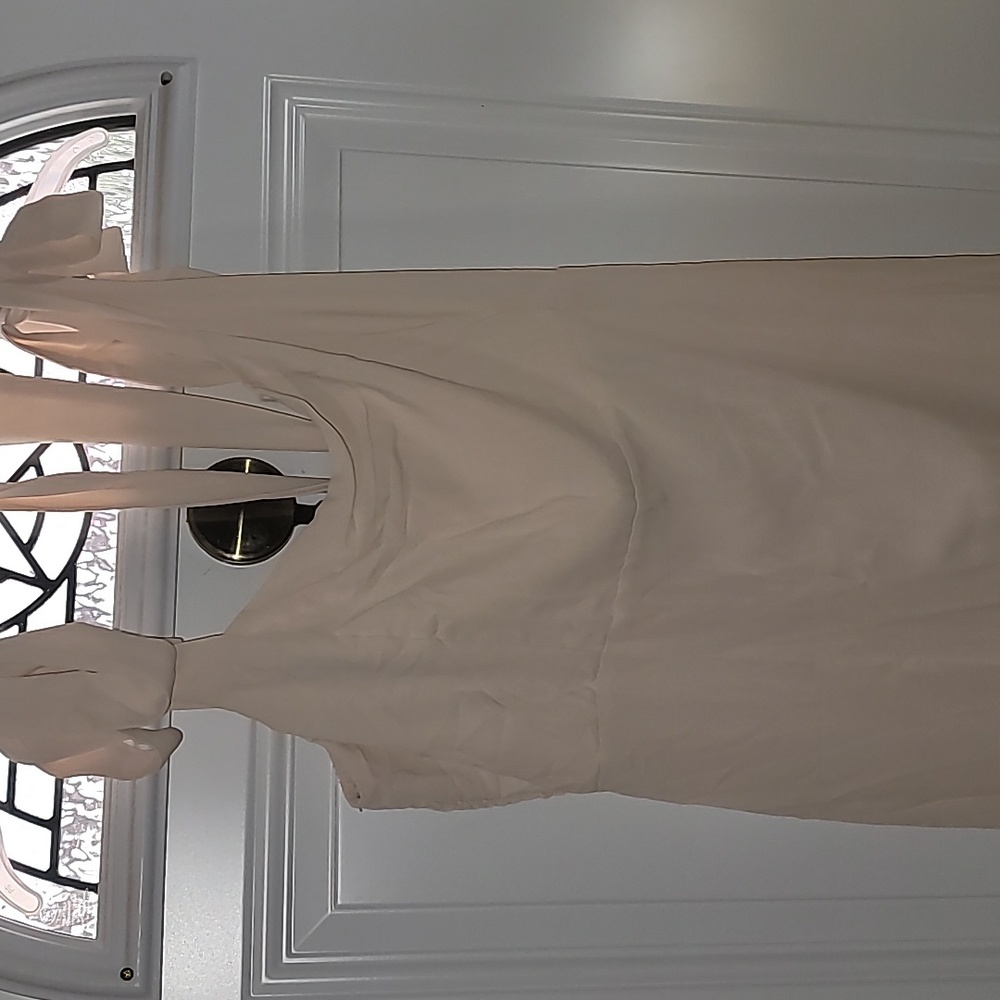 Chic Beige Midi Dress with Tie Waist - Picture 5 of 14